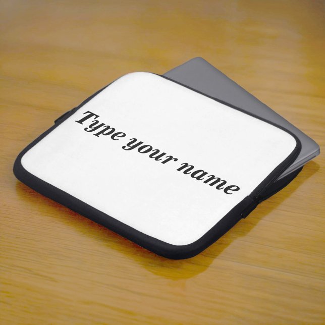 Housse Pour Ordinateur Portable Your Name on White Laptop Sleeve (White laptop sleeve with your name)