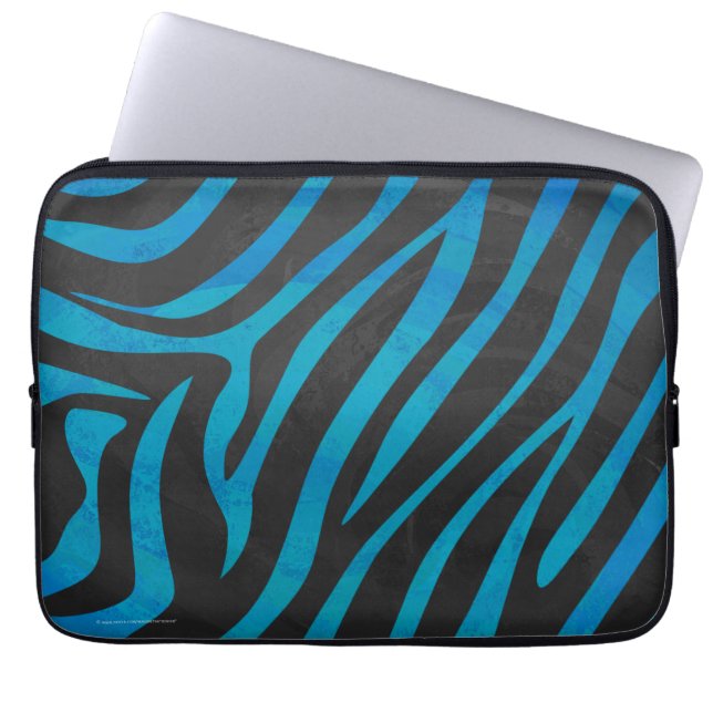 Housse Pour Ordinateur Portable Zebra Black et Blue Print (Devant)