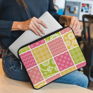 Housse Pour Ordinateur Portable Zigzag, Chevron, Pois, En vichy, Patchwork