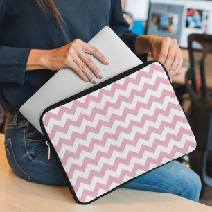 Housse Pour Ordinateur Portable Zigzag rose, Chevron rose, Motif géométrique