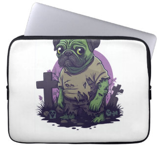 Housse Pour Ordinateur Portable Zombie Pug � Undead Funny Halloween Dog