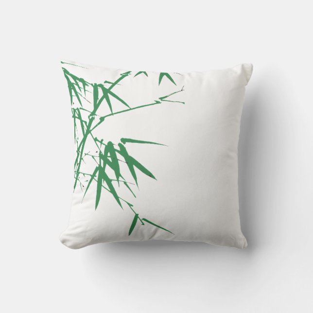 housses de coussin en peinture chinoise bambou (Recto)