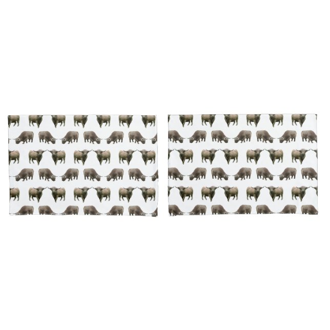 Housses de coussin Frénésie de Vache des Highlands (devant-Set)