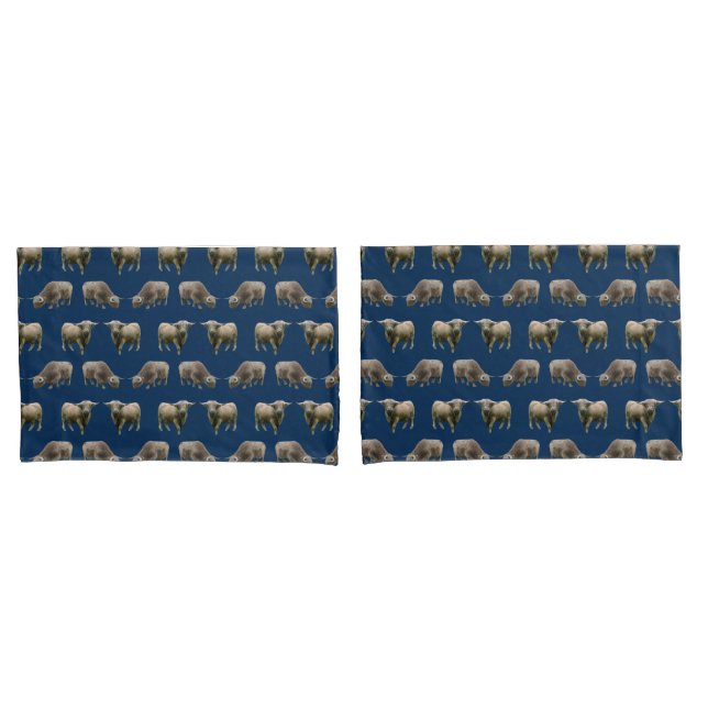 Housses de coussin Frénésie de Vache des Highlands (devant-Set)