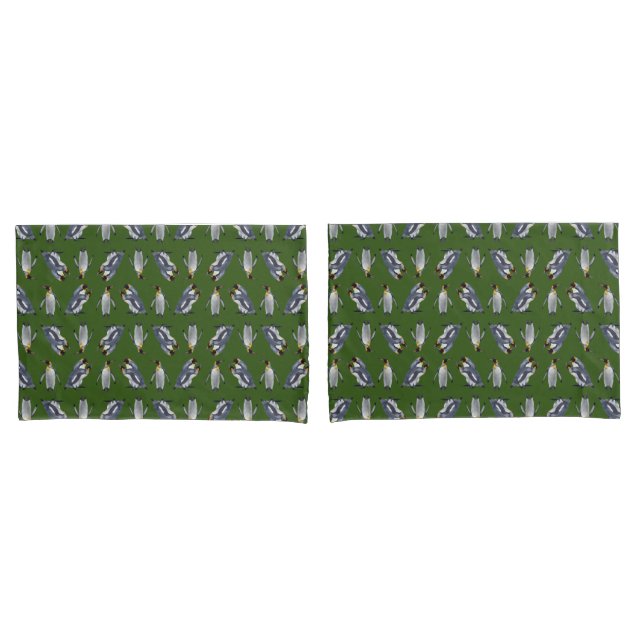 Housses de coussin King Penguin Frenzy (Vert foncé (devant-Set)