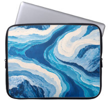 Housses d'ordinateur portable en glacier bleu abst