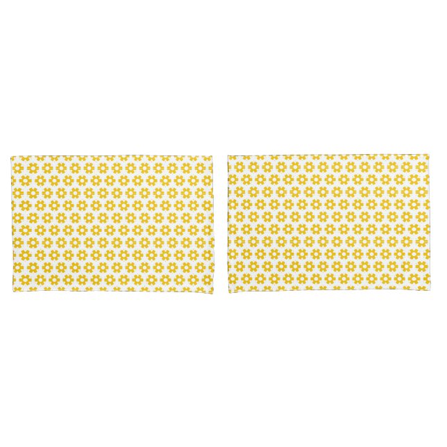 Housses d'oreiller - Fleurons Jaunes (devant-Set)
