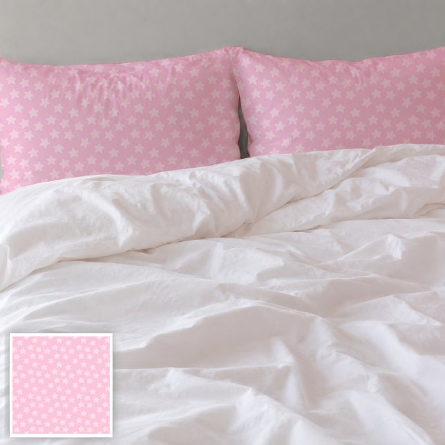 Housses d'oreillers Tossed Pink Stars (Cover Image)