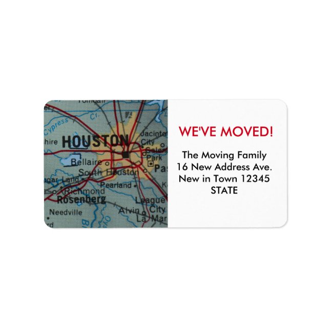 Houston Nous avons déménagé le étiquette (Devant)