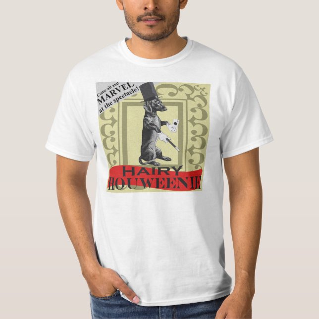 HOUWEENIE VELUS - T-shirt de chien de saucisses de (Devant)