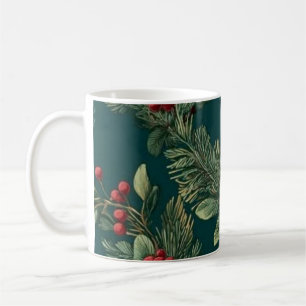 • Houx botanique d'hiver et baies rouges Mug de ca