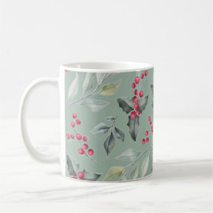 • Houx botanique d'hiver et baies rouges Mug de ca