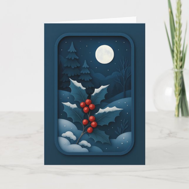 Houx éclairé par la lune dans la carte de la forêt (Devant)