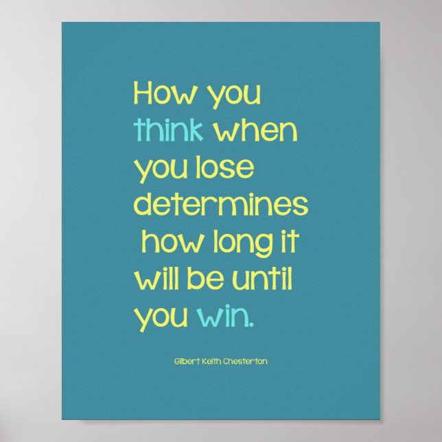 How you think when you lose... poster (Devant)