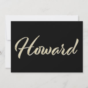 Howard Nom or blanc Carte d'écriture