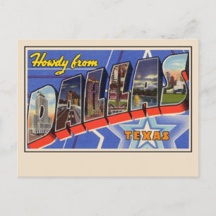 Howdy de Dallas Grande Lettre carte postale