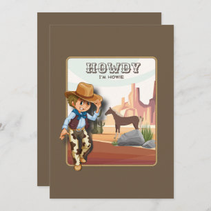 Howdy howie invitation poster de animal de premier