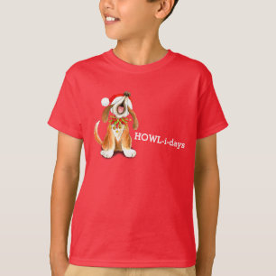 Howl-i-days Chien de Noël chantant t-shirt