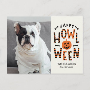 Howl-O-Ween Pet Halloween Carte photo Carte postal
