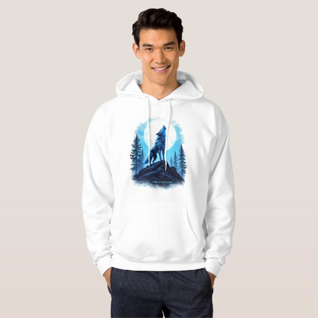 Howl of the Future - Robotic Wolf Sweat - shirt à  (Devant entier)