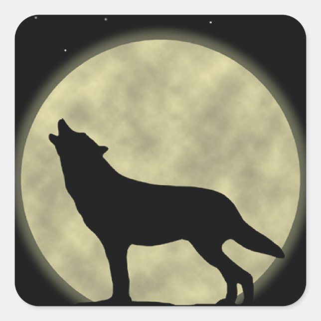Howling at the Moon Wolf Stickers (Devant)