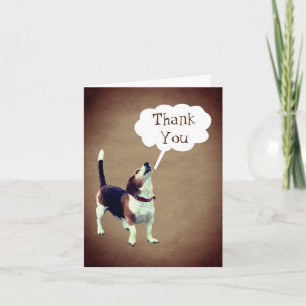Howling Beagle Cute Carte de remerciements personn
