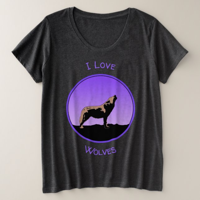 Howling Wolf at Sunset - Art faunique original (Design devant)