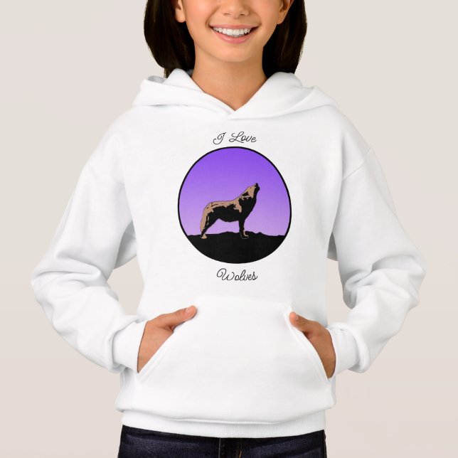 Howling Wolf au coucher du soleil - Original Wildl (Devant)