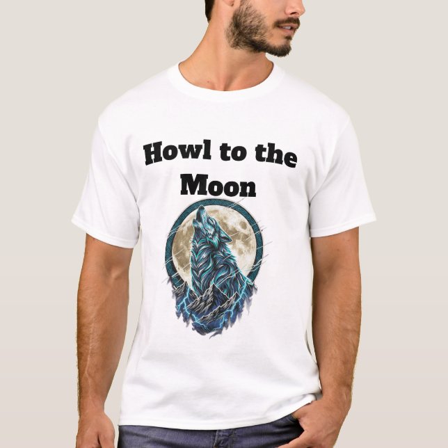 Howling Wolf Under the Moon – Wild Spirit T-Shirt (Devant)