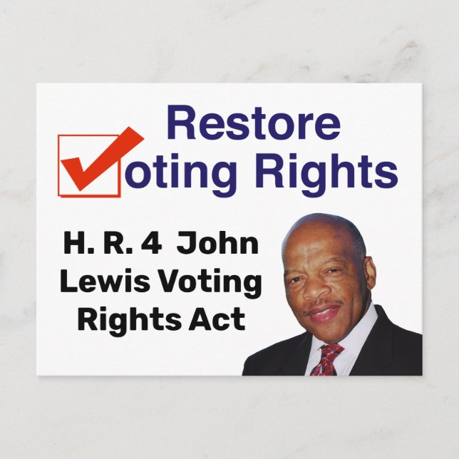 HR4 John Lewis Voting Rights Act Carte postale (Devant)