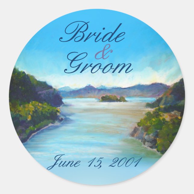 Hudson River at West Point Wedding Stickers (Devant)