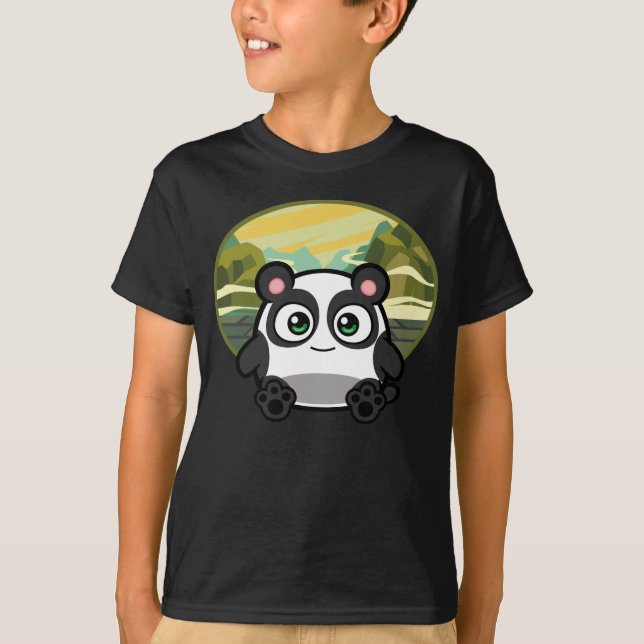 Huez comme le panda badine le T-shirt foncé (Devant)