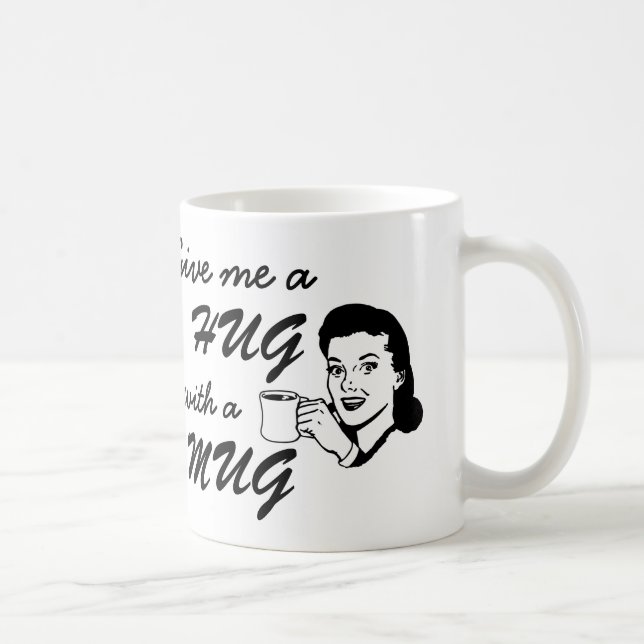 Hug au café avec citation de Mug Retro Mug (Droite)