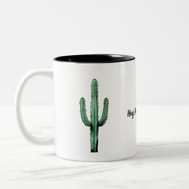 Hug Me Cactus Mug - Conception drôle et audacieuse (Gauche)