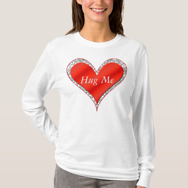 Hug Me Valentine's Day Heart Sweat - shirt à capuc (Devant)