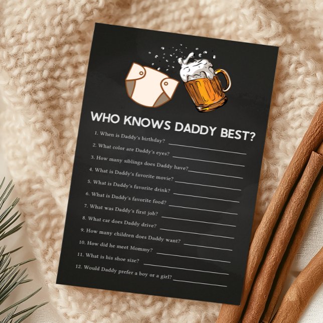 Huggies and Chuggies Baby Shower Who Knows Game (Huggies and Chuggies Baby Shower Game)