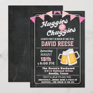 Huggies et poux Papa Diaper Party Invitation