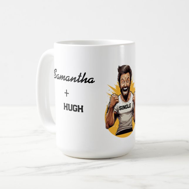 Hugh personnalisé simple et prêt à mélanger Mug (Devant gauche)