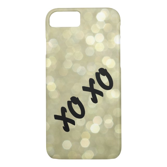 Hugs & Kisses Gold iPhone 7 Coque (Dos)