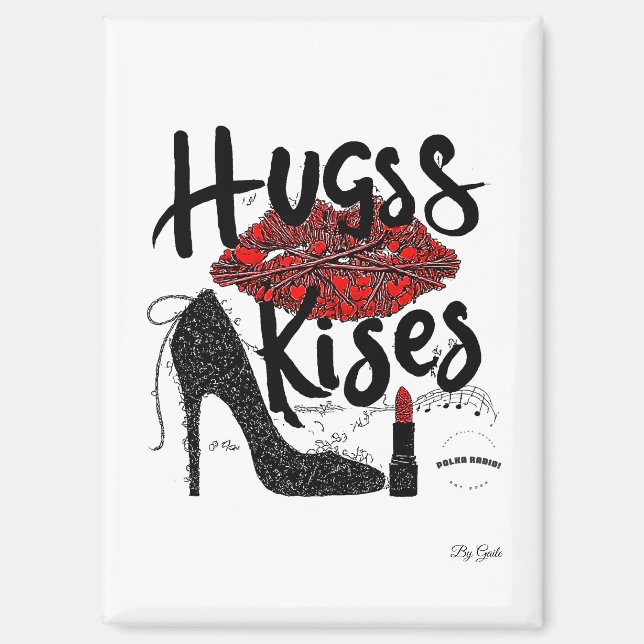 Hugs & Kisses Polka Radio Magnet (Recto)