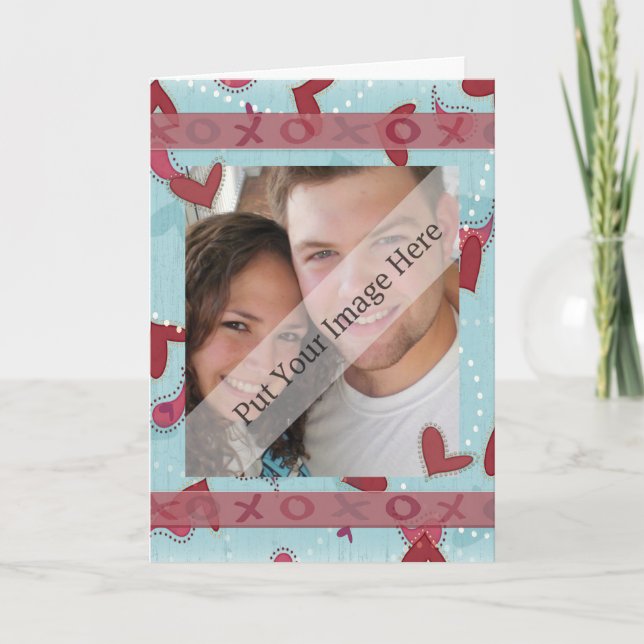 Hugues et baisers Carte photo Valentine (Devant)