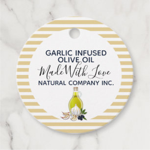 Huile d'ail Olive produits maison étiquette