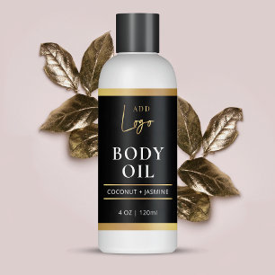 Huile de corps noir et or 4 OZ Étiquette de boutei