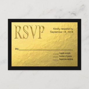 Huile de nugget d'or Faux avec Black Outline RSVP