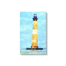 Huile de phare de Morris Island sur toile