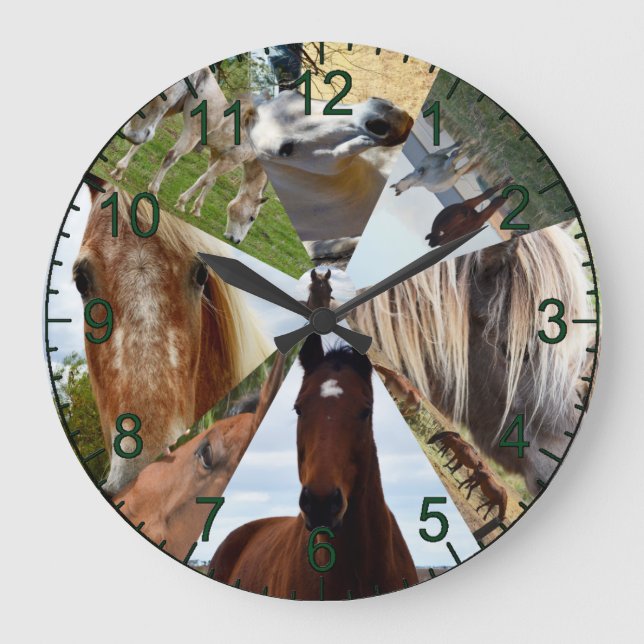 Huit chevaux triangle, horloge murale (Recto)