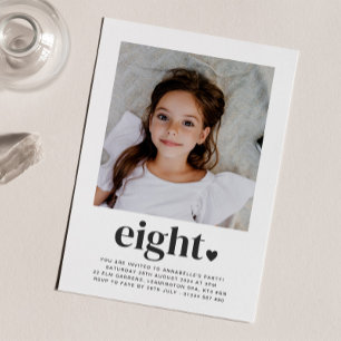 Huit Coeurs - Photo Carré Invitation Anniversaire