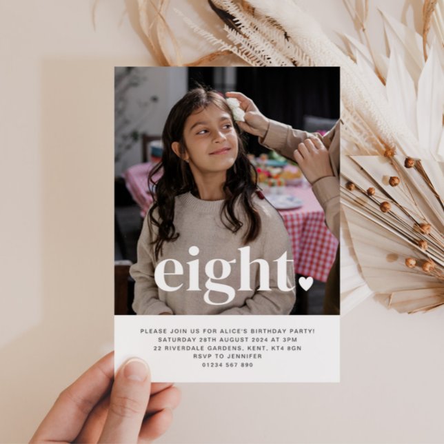 Huit Coeurs Photo Invitation d'anniversaire (Créateur téléchargé)