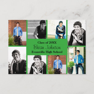 Huit/Neuf Photos Vert - 3x5 Grad Faire-part