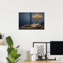 Huit Nuits à la Table Affiche de Hanukkah
